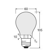 OSRAM LED-pære mat E27 6,5W 827 6-pak