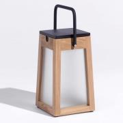 Tecka soldrevet LED-lanterne, bærbar, 25 cm, teak