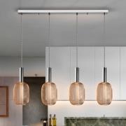 Micron LED-pendel, beam, fire lys, krom, guld