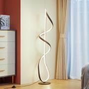 Lucande LED-gulvlampe Rodado, sort, 132 cm, aluminium