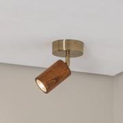 Legno loftspot, brun/messingfarvet, højde 18 cm, træ