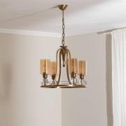 Lysekrone Jadina, guld antik, 4 lyskilder, Ø 50 cm metal/glas