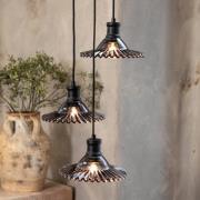 Novia hængelampe, sort, røgfarvet glas, 3 lyskilder, Ø 22 cm