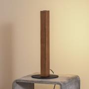 LED-bordlampe i træ Teo, fyr, 42 cm, touch-dæmper
