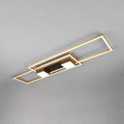 LED-loftlampe Albany, sort/guld 100 x 28 cm aluminium CCT dæmpbar