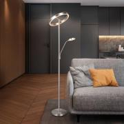 LED-gulvlampe Willis, nikkel, højde 180 cm, metal CCT-dæmper