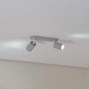 Loftspot Livia, grå, 35 cm, 2 lyskilder, metal, GU10
