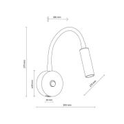 Lagos USB-væglampe, sort/guld, 27 cm, læselampe, G9