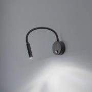 Væglampe Lagos, 45 cm, sort, læselampe, justerbar, G9