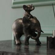 KARE dekorationsfigur Elephant Dumbo Uno, polyresin, brun, H 19 cm