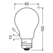 OSRAM LED glødepære mat E27 3,8W 827 energiklasse A 3-pak