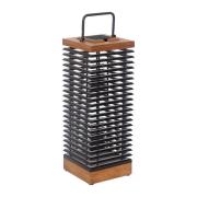 Les Jardins LED-solcellelanterne Tekura, teak/grå, 66 cm