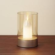 Lindby LED-bordlampe Lumana, ravfarvet, glas, dæmpbar