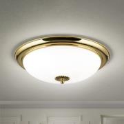 Empire loftlampe, Ø 48 cm, guld, mat opalglas