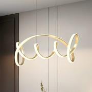 Kira LED-hængelampe, guldfarvet, længde 102 cm, 4000 K