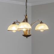 Lysekrone Korfu, 3 lyskilder, antik guldfarve, Ø 68 cm