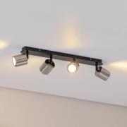 Demia loftspot, sort/nikkelfarvet, 66 cm lang, GU10