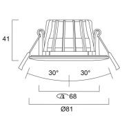 Sylvania indbygningslampe Obico 68, hvid, IP65, CCT, dæmpbar