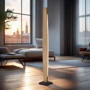 Quitani LED-gulvlampe Persida, højde 150 cm, eg, 2.700 K