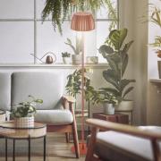 LED-gulvlampe Brilo unplugged Riffle, kobberfarvet