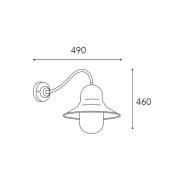 Udendørs væglampe Campanula 2093 messing antik dybde 49 cm IP44