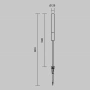 Maytoni LED-gadelampe Flare, 59 cm, jordspyd, grafit, IP65