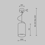 Maytoni LED-hængelampe Efir, hvid, Ø 10,5 cm, 33 W, 38°