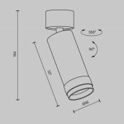 Maytoni LED-loftspot Focus Zoom, sort, 4.000 K, roterbar