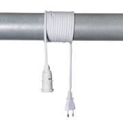 E14-fatning Lacy med kabel, hvid