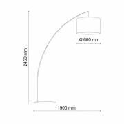 Gulvlampe Moby Gray med tekstilskærm