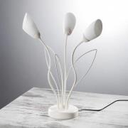 Gloriosa bordlampe, creme, glas, 3 lyskilder