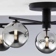 Prato loftlampe, sort/røggrå, glas, 5 lyskilder