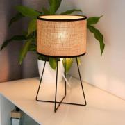 Trixi bordlampe med trådstel brun/sort, stof