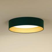 LED-loftlampe Plafond, fløjlsgrøn, Ø 45 cm, dæmpbar