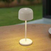 Lucande LED-batteridrevet bordlampe Quill, beige, CCT, dæmpbar