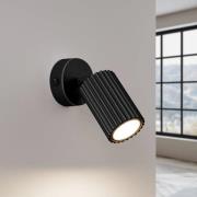 Vægspot carbon, sort, udspring 16 cm, kontakt, aluminium