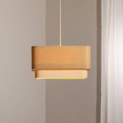 Kwadro Duo hængelampe, creme/beige, 50x50cm, jute/linned