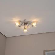 Lancia loftlampe, elfenbensfarvet, 3 lyskilder, jern, glas