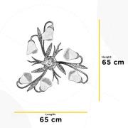 Alga loftlampe, 6 lyskilder, jern, glas, florentinsk