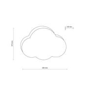 Loftlampe Cloud, lyserød, 43 cm lang, tekstil, sky, E27
