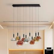 Charlize II 9 lyskilder LED-hængelampe, dæmpbar, firefarvet glas