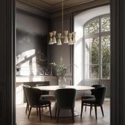 Stilnovo pendellampe Megafono, Ø 100 cm, elfenbensfarvet