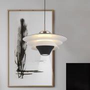 LED-pendellampe Manley, sort/hvid, Ø 22 cm, metal