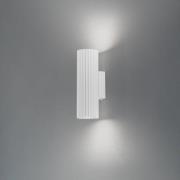 Carbon væglampe, hvid, højde 20 cm, aluminium, 2 lyskilder.