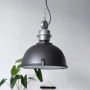 Bikkel hængelampe, Ø 42 cm, sort, metal, glas, E27