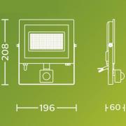 Philips udendørs LED-spot Lois UE Sensor, 24 W, 3.000 K IP65