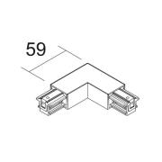 Ivela L-forbindelsesstykke SQUARE 48 V, sort, beskyttelsesleder til hø...