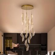 LED-hængelampe Velas 9 lyskilder, guldfarvet, metal, plast