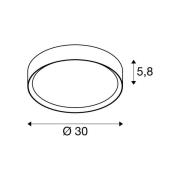 SLV LED-loftlampe Decona, Ø 30 cm, hvid/guldfarvet, metal