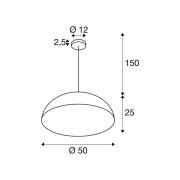 SLV Hængelampe Forchini M, 50 cm, sort/guldfarvet, metal